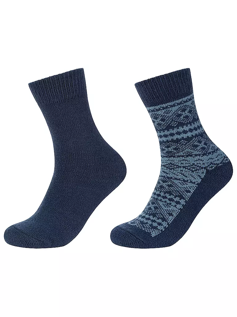CAMANO | Chaussettes douillettes homme Cosy lot de 2 | Bleu foncé