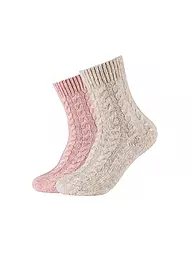 CAMANO | Chaussettes femme lot de 2 rose poudré | Rose
