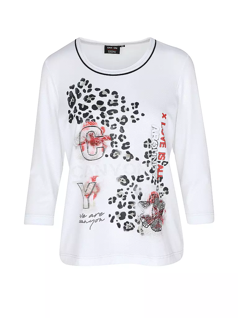 CANYON | Damen T-Shirt Leo Print | Blanc