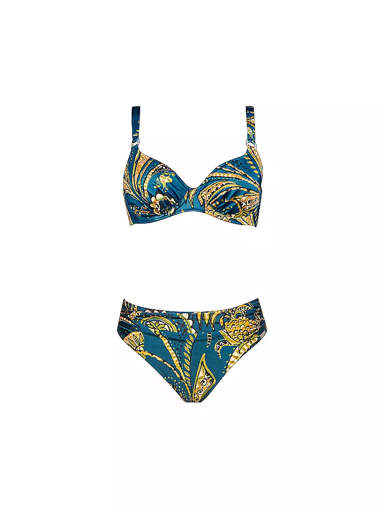 CHARMLINE | Damen Bikini Satin Fruits | Pétrole