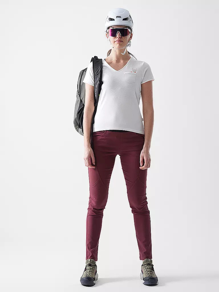 CHILLAZ | Pantalon d'escalade Fuji 2.0 pour femmes | Rouge foncé