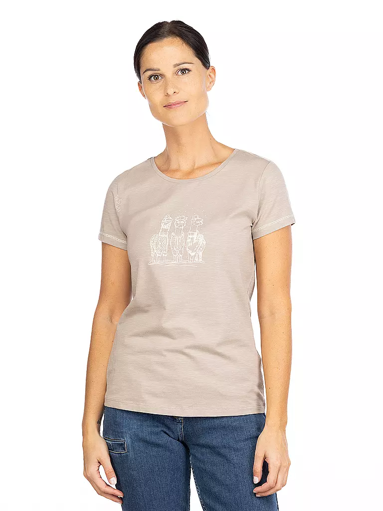 CHILLAZ | T-shirt d'escalade femme Gandia Alpaca Gang | Marron clair