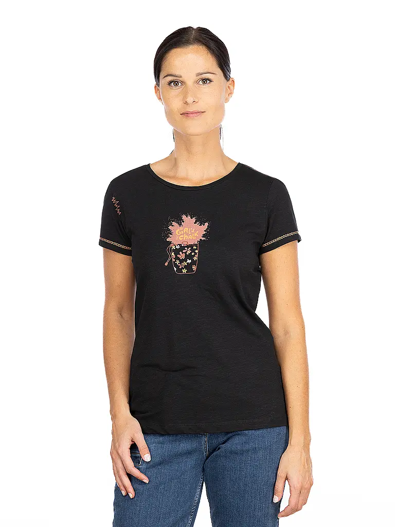 CHILLAZ | T-shirt d'escalade pour femmes Gandia Talk Chalk | Noir
