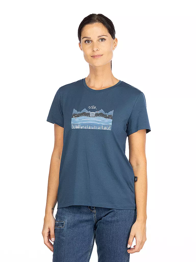 CHILLAZ | T-shirt d'escalade pour femmes Iseo Time to Chill | Bleu foncé