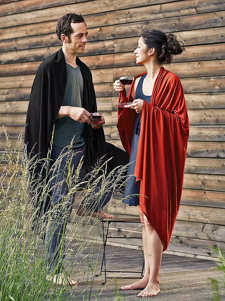 COCOON | Couverture de voyage Travel Blanket Laine Mérinos/Soie 180*140CM | Noir