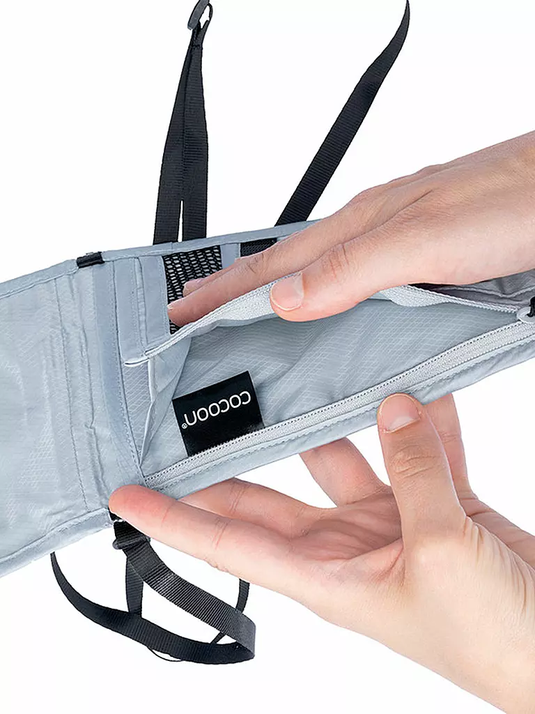 COCOON | Porte-documents de voyage à porter autour du cou | Gris clair