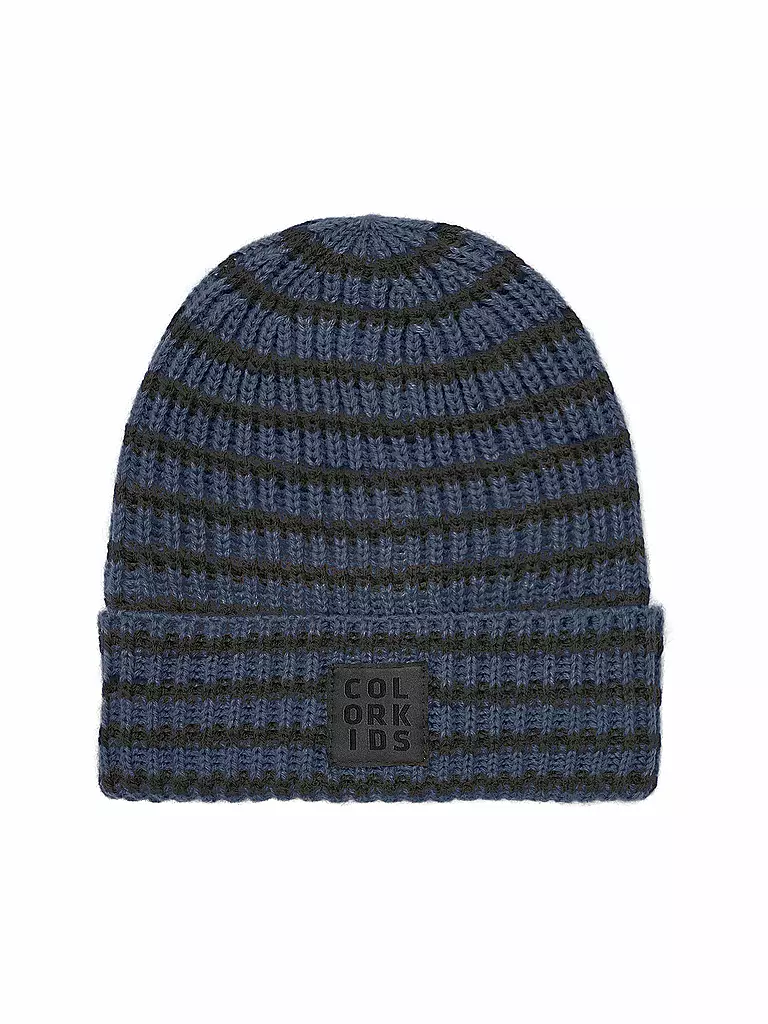 COLOR KIDS | Mütze Striped Pattern | Bleu foncé