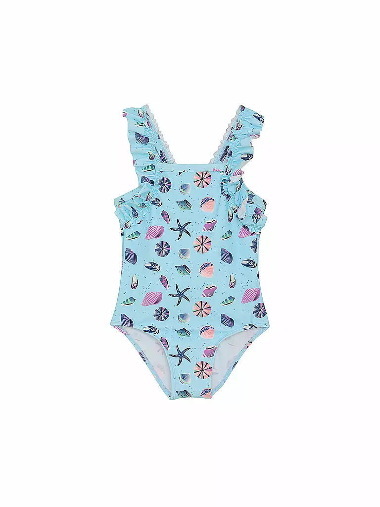 COLOR KIDS | Maillot de bain fille à volants | Bleu clair