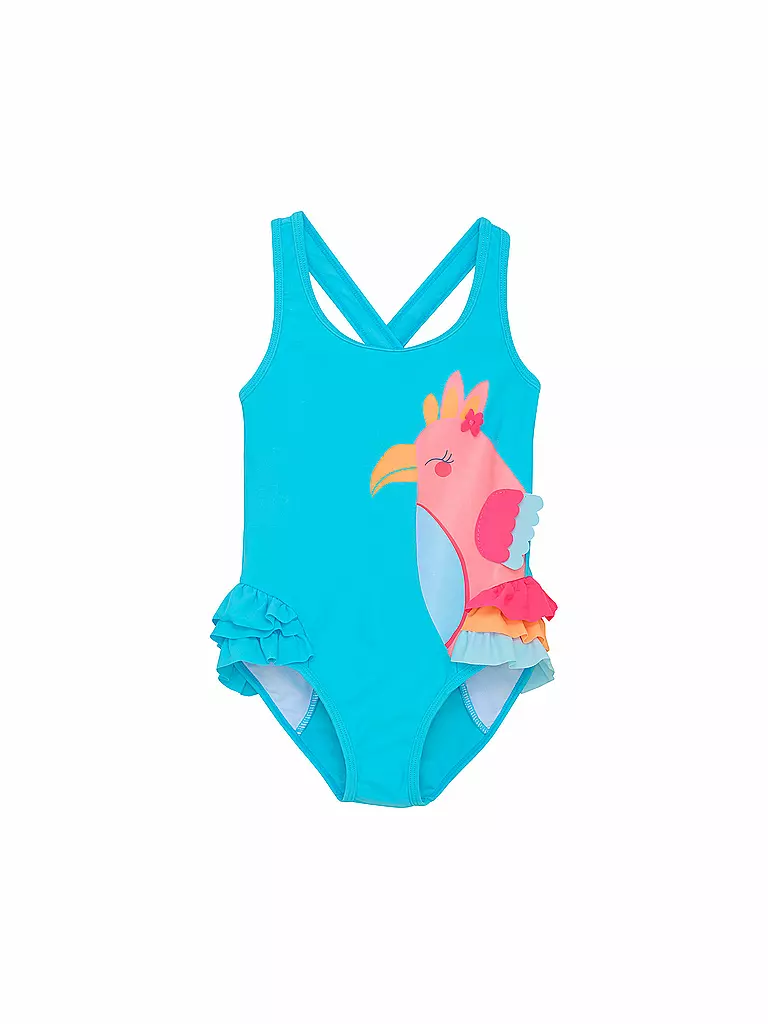 COLOR KIDS | Maillot de bain fille Application | Turquoise