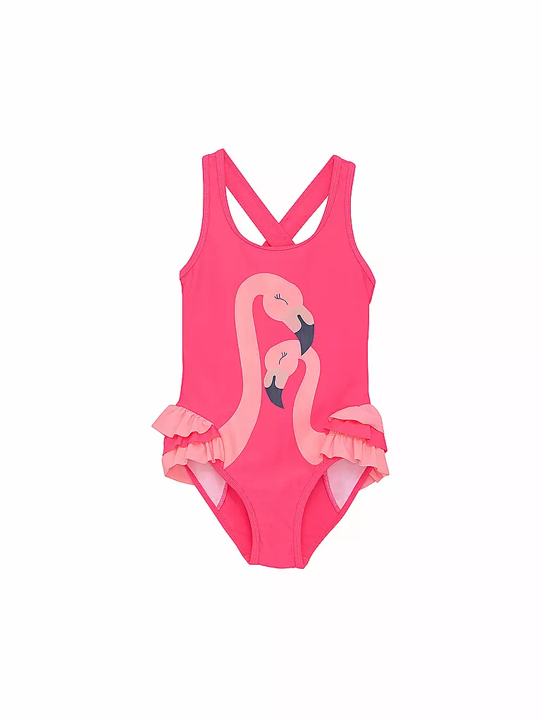 COLOR KIDS | Maillot de bain fille Application | Rose vif