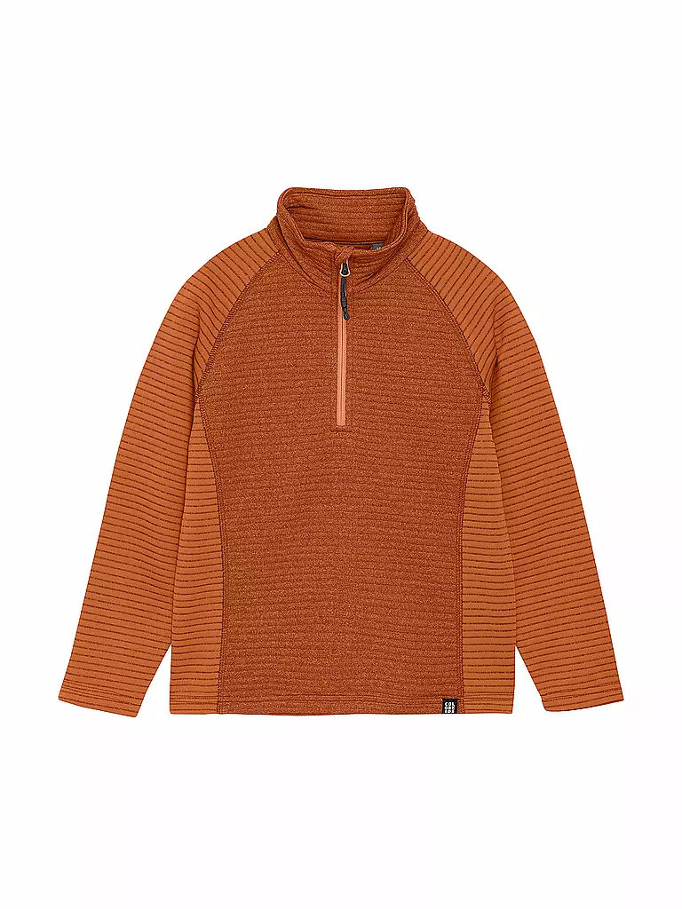 COLOR KIDS | Sous-pull zippé enfant en polaire rayé | Orange