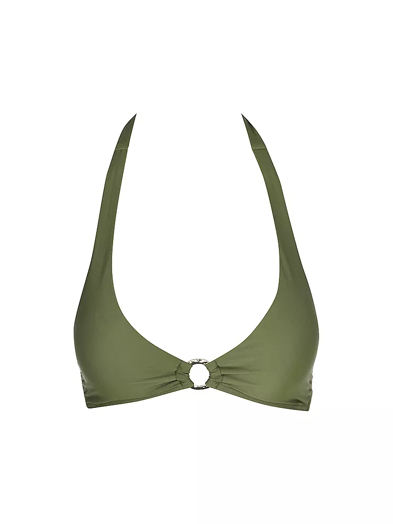 DARLING HARBOUR | Haut de bikini à col américain pour femmes | Olive