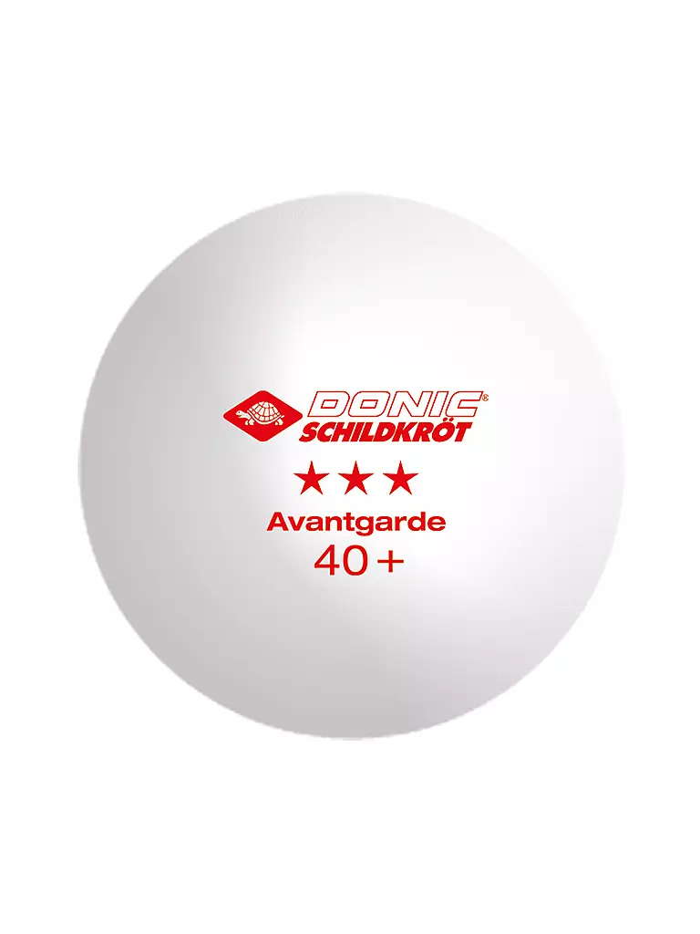 DONIC SCHILDKRÖT | Balle de tennis de table 3 étoiles Avantgarde Poly 40+, 3 pièces BLANC | Blanc
