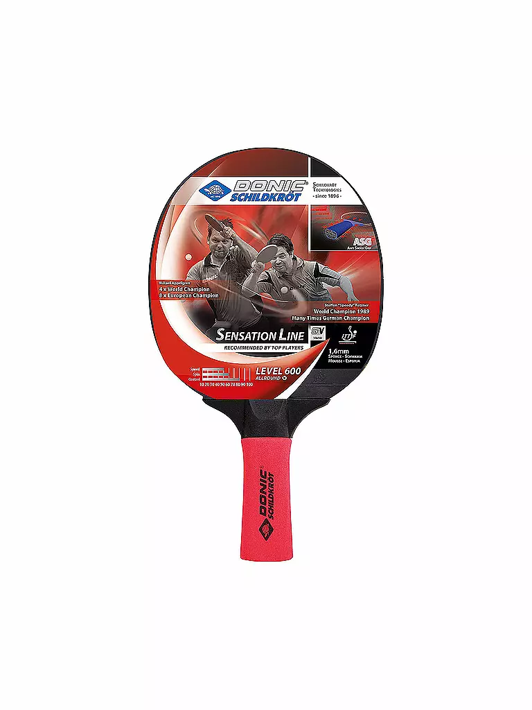 DONIC SCHILDKRÖT | Raquette de tennis de table Sensation 600 | Rouge