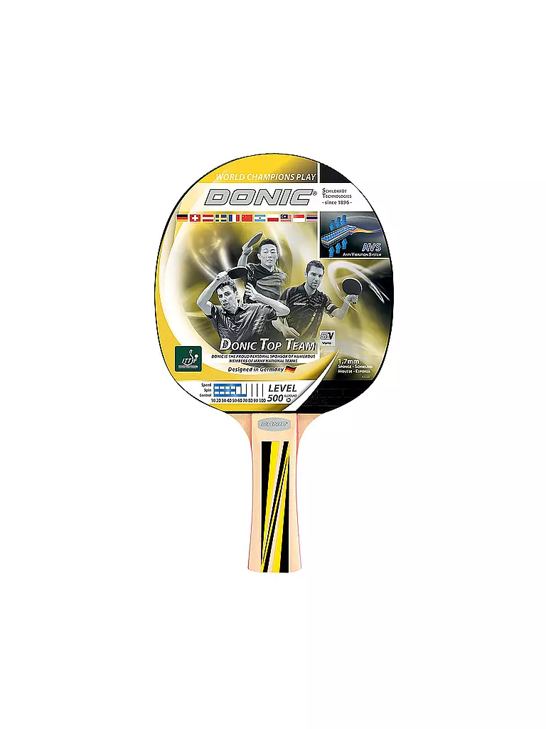 DONIC SCHILDKRÖT | Raquette de tennis de table Top Team 500 | Jaune