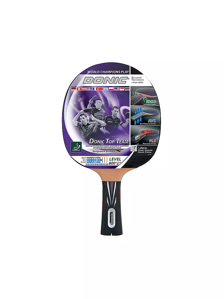 DONIC SCHILDKRÖT | Raquette de tennis de table Top Team 800 | Gris