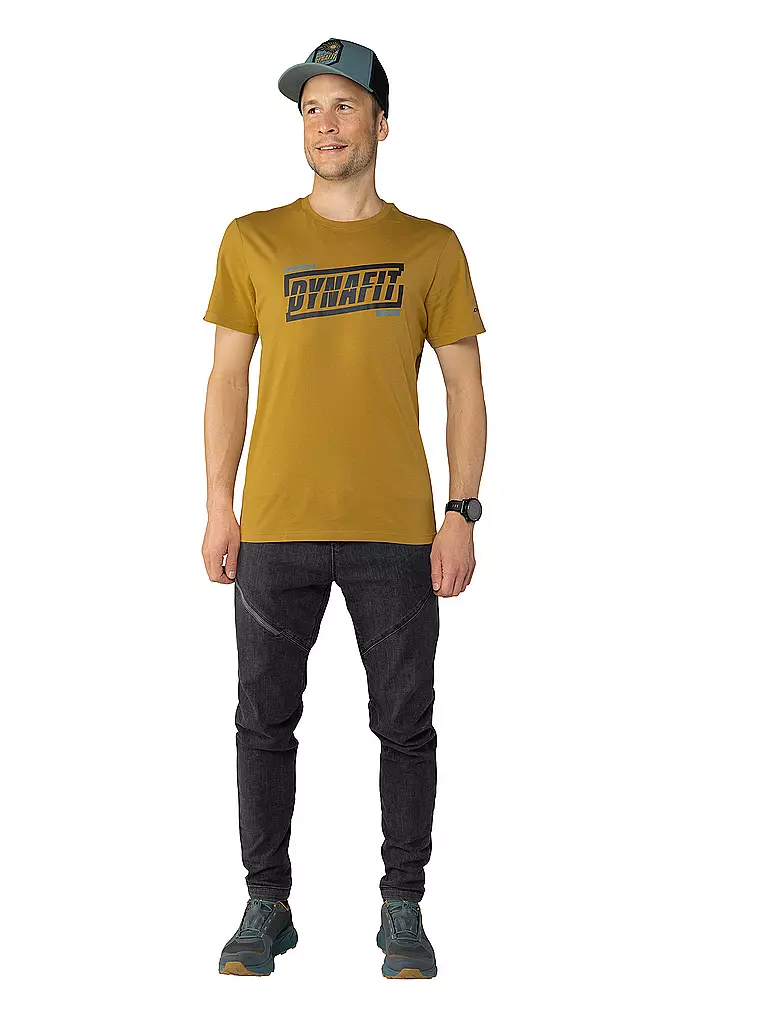 DYNAFIT | T-shirt de randonnée graphique pour hommes | Moutarde