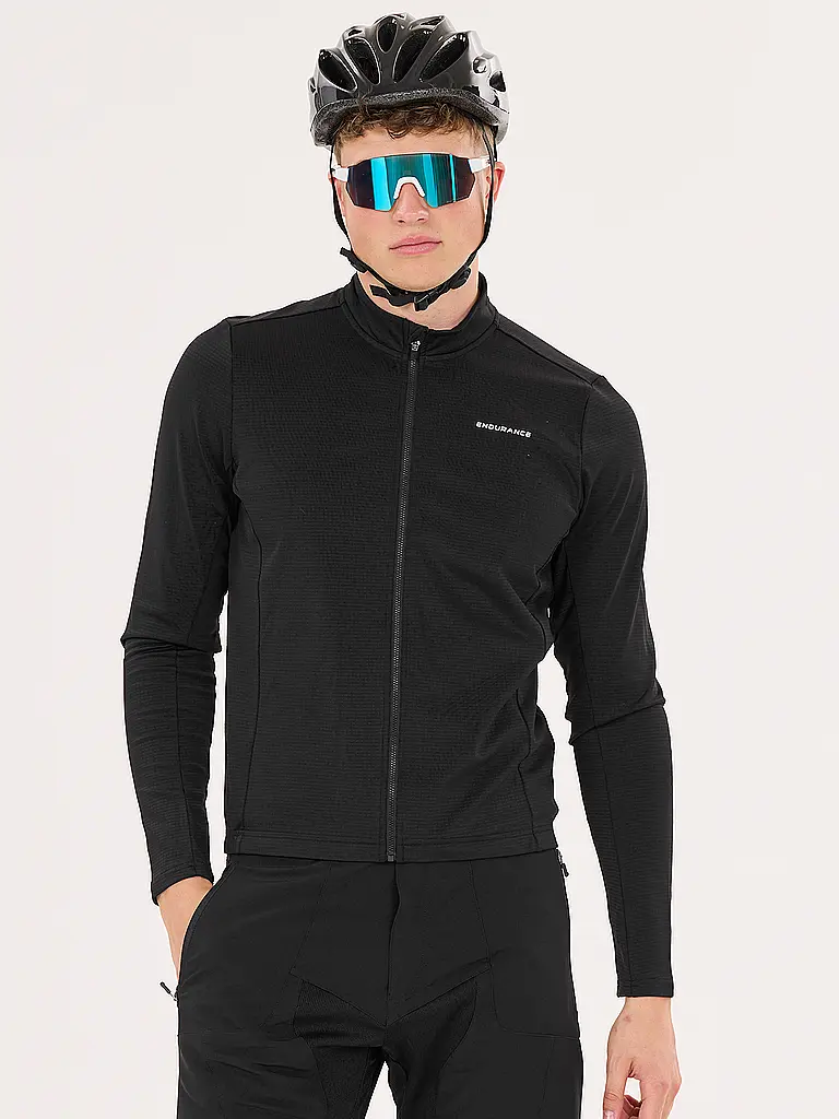 ENDURANCE | Maillot de cyclisme d'hiver pour homme Megah | Noir