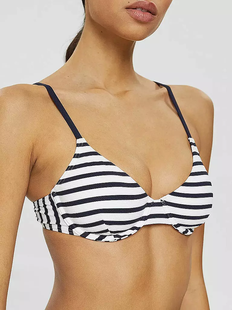ESPRIT | Damen Bikinioberteil Bügel-Top mit Streifen | Bleu