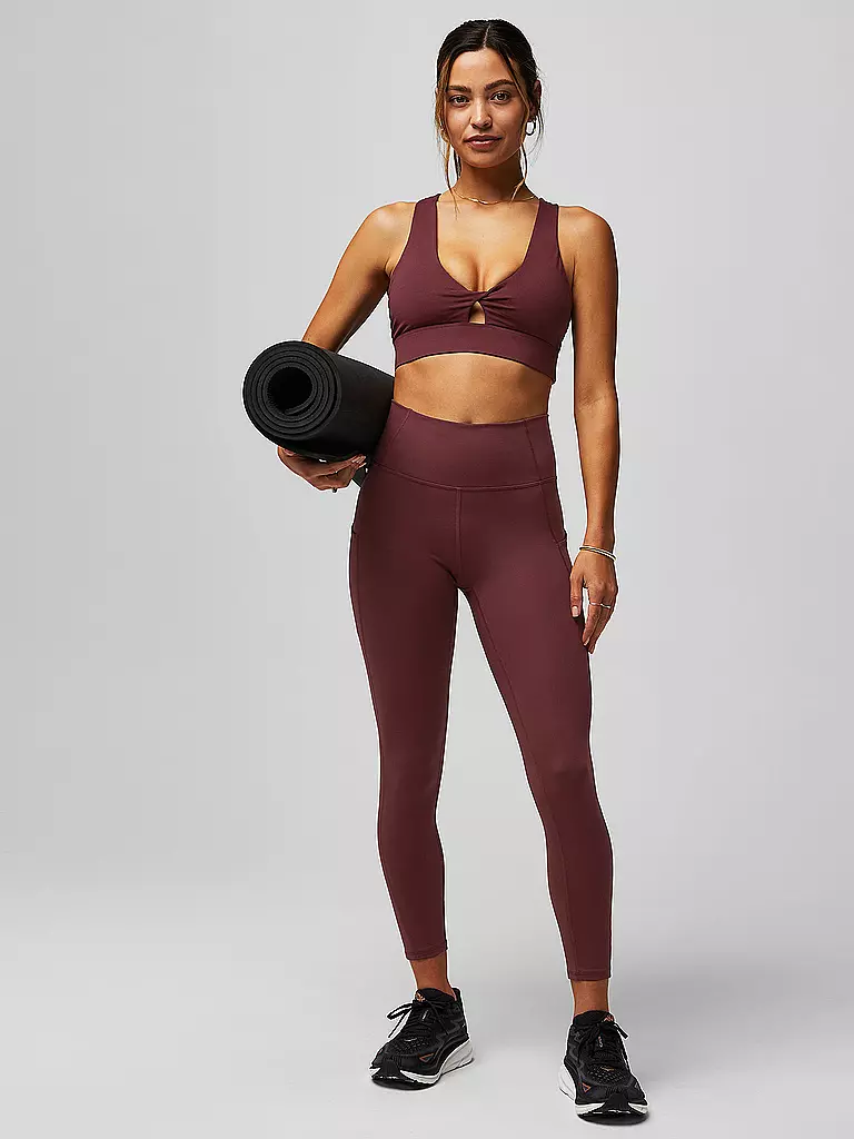 FABLETICS | Damen Sport-BH Oasis Twist Medium Support | Rouge foncé