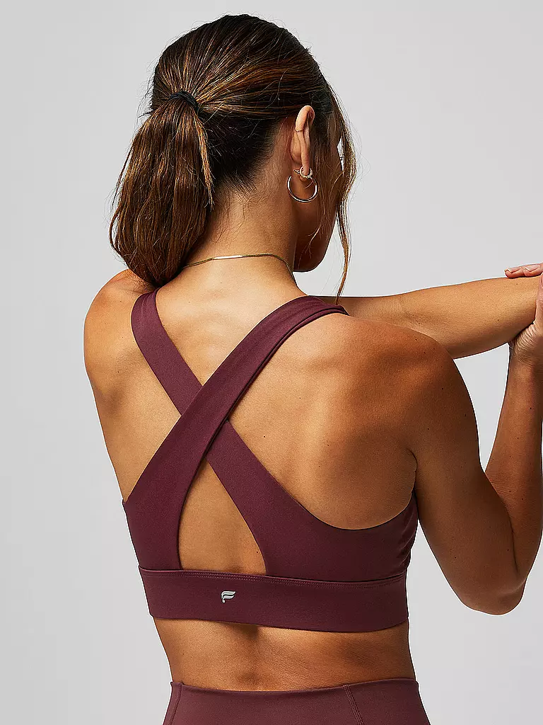 FABLETICS | Damen Sport-BH Oasis Twist Medium Support | Rouge foncé