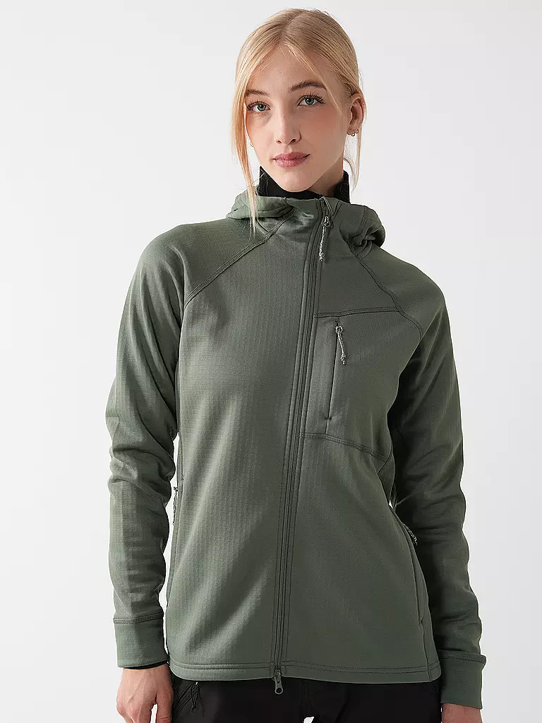 FJÄLLRÄVEN | Damen Fleecejacke Abisko Grid Fleece Hoodie | Vert clair