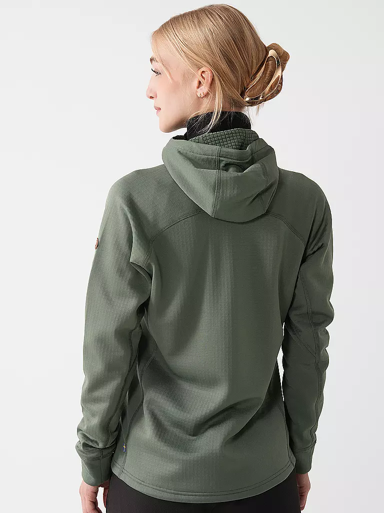 FJÄLLRÄVEN | Damen Fleecejacke Abisko Grid Fleece Hoodie | Vert clair