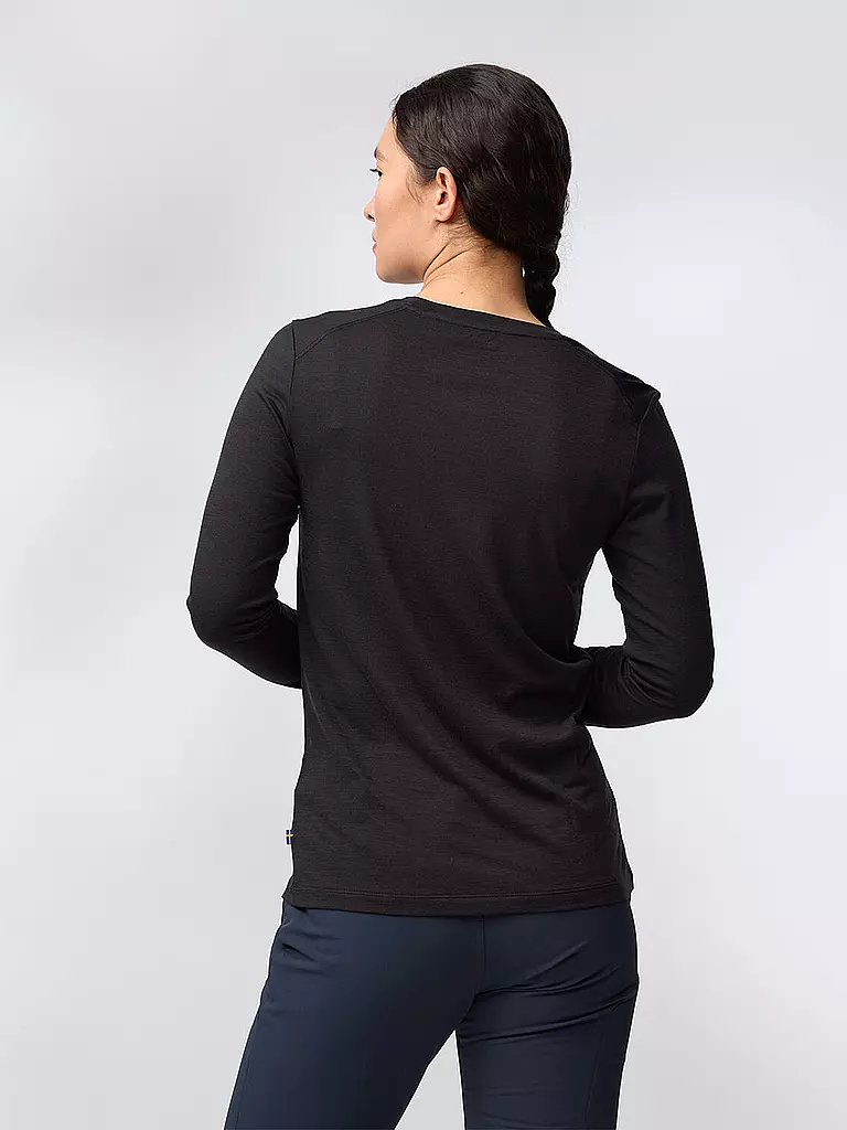 FJÄLLRÄVEN | Damen Funktionsshirt Abisko Wool | Noir
