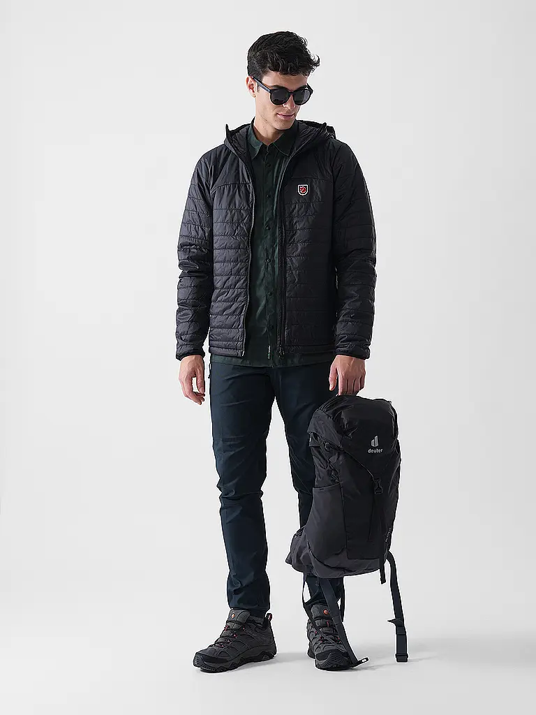 FJÄLLRÄVEN | Isojacke Expedition X-Lätt Hoodie pour hommes | Noir