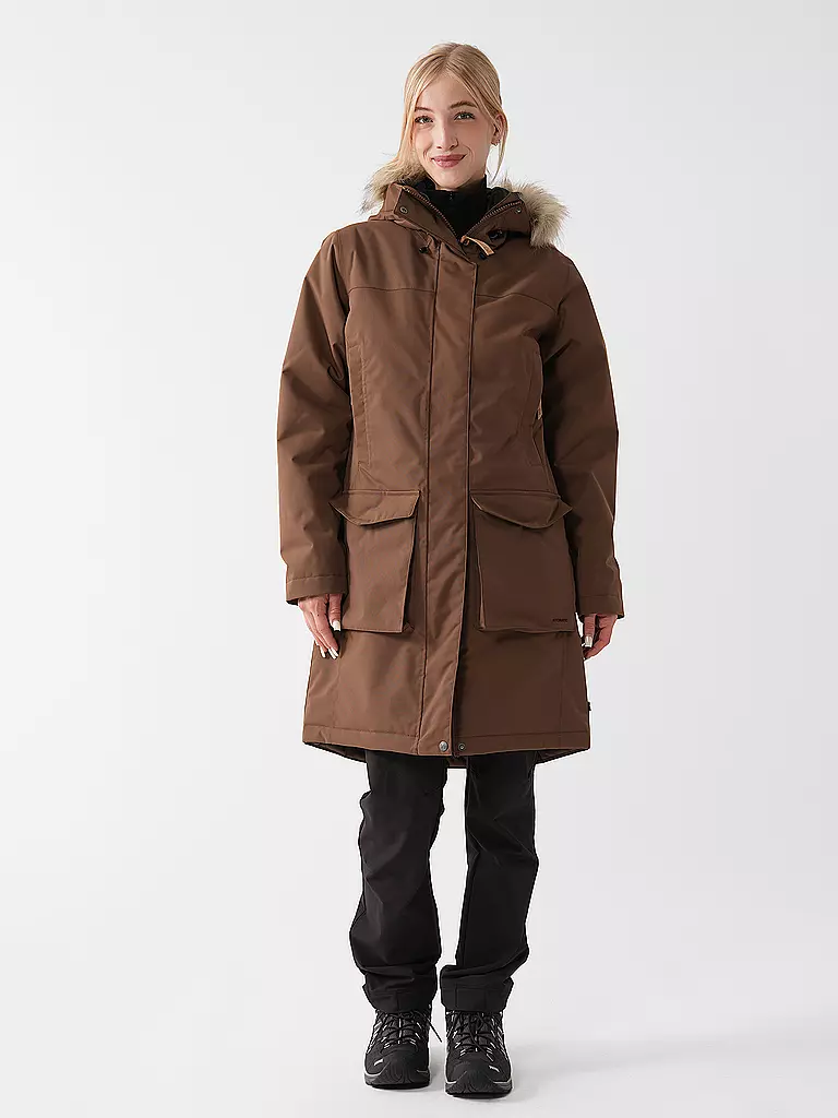 FJÄLLRÄVEN | Parka d'hiver pour femme Nuuk Lite à capuche | Marron