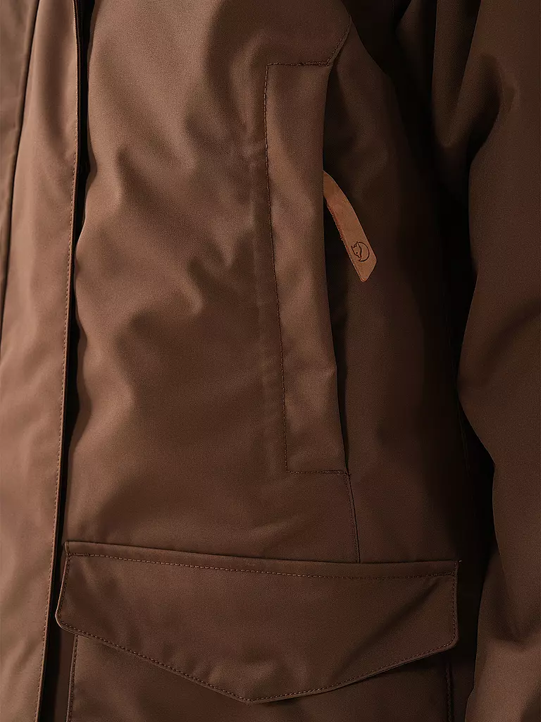 FJÄLLRÄVEN | Parka d'hiver pour femme Nuuk Lite à capuche | Marron