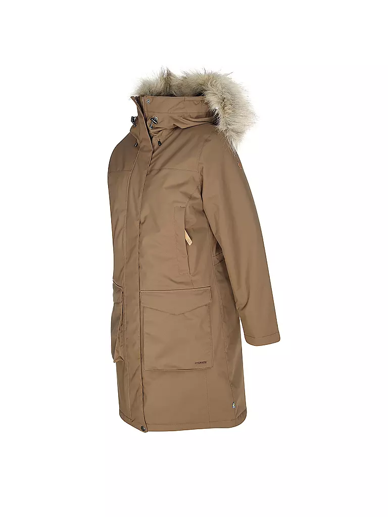 FJÄLLRÄVEN | Parka d'hiver pour femme Nuuk Lite à capuche | Marron