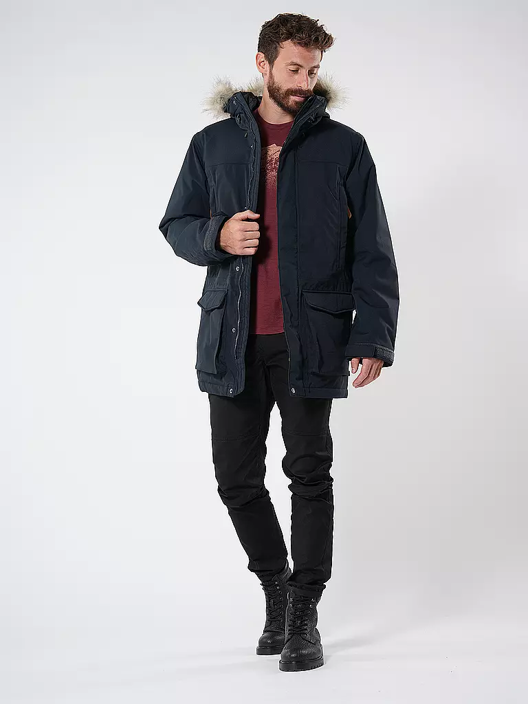 FJÄLLRÄVEN | Parka d'hiver pour homme Nuuk Lite à capuche | Bleu foncé
