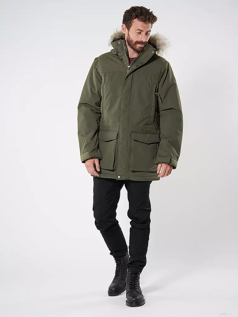 FJÄLLRÄVEN | Parka d'hiver pour homme Nuuk Lite Hoodie | Olive