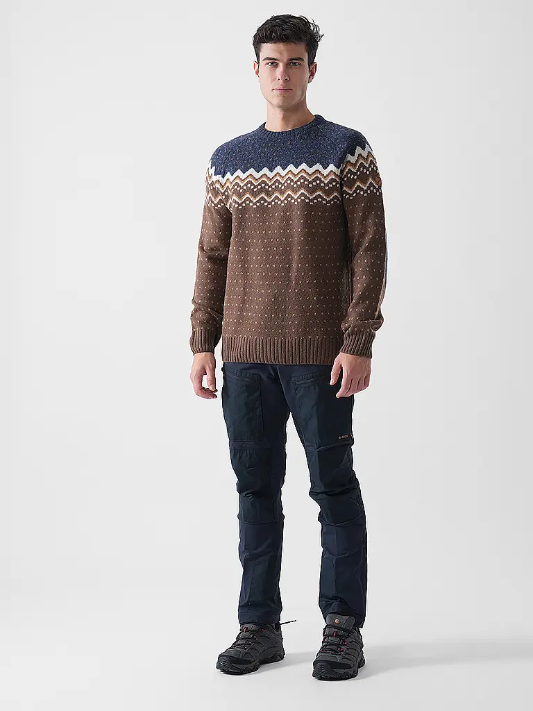FJÄLLRÄVEN | Pull fonctionnel en laine tricotée Oevik pour homme | Marron