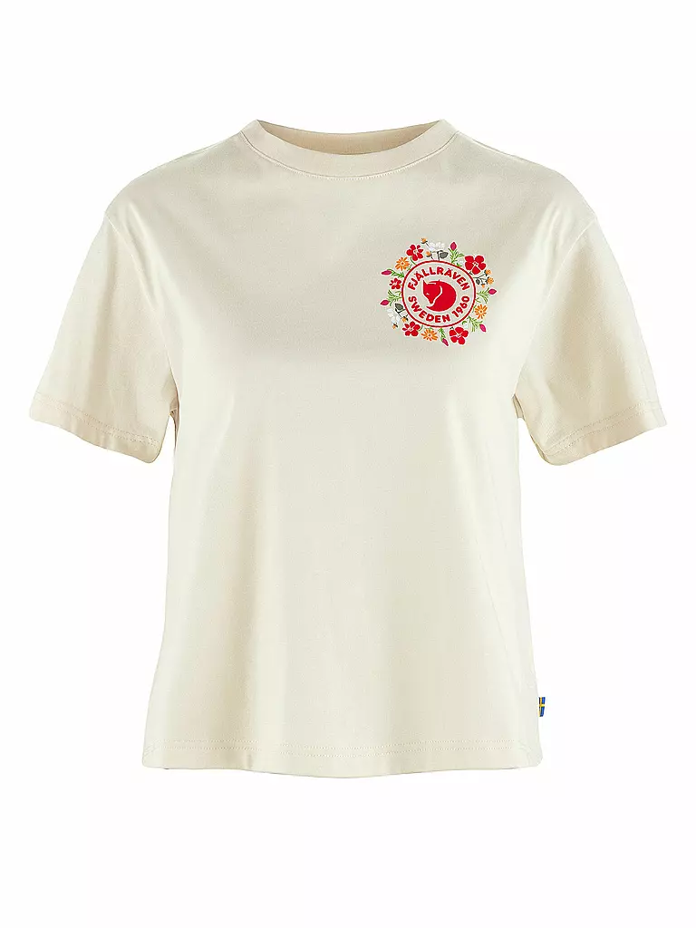 FJÄLLRÄVEN | T-shirt de sport Femme Fjällblomster Logo | Blanc