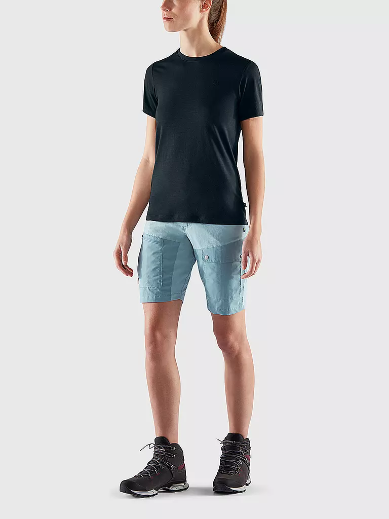 FJÄLLRÄVEN | T-shirt femme Abisko Wool SS W | Bleu foncé