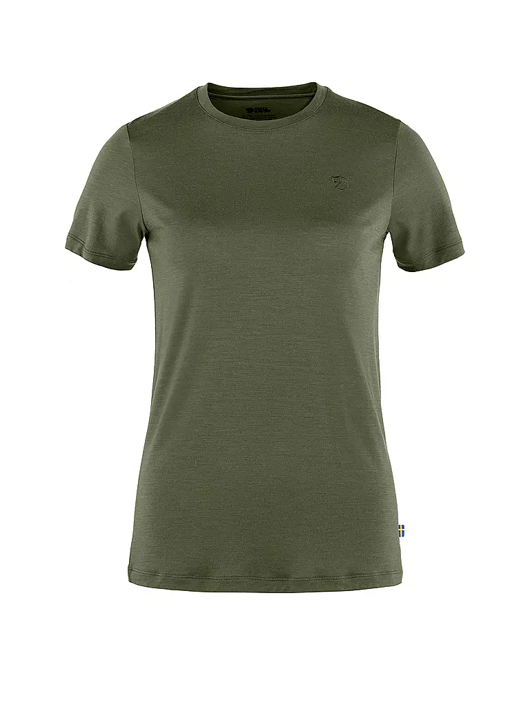 FJÄLLRÄVEN | T-shirt pour femme Abisko Wool SS W | Olive