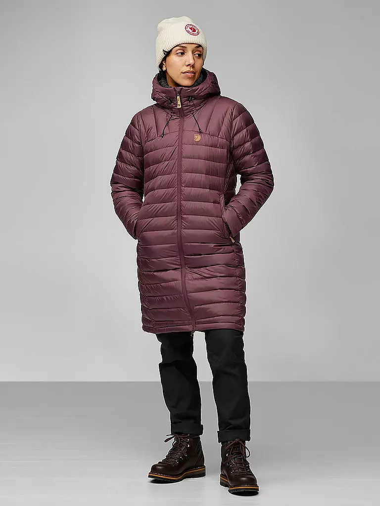 FJÄLLRÄVEN | Veste d'hiver pour femme Snow Flake Down Hoodie | Rouge foncé