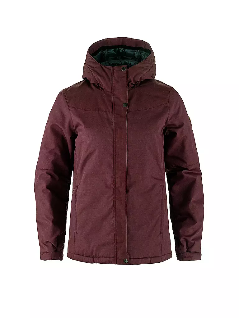 FJÄLLRÄVEN | Veste d'hiver pour femme Stina Padded G1000 à capuche | Rouge foncé