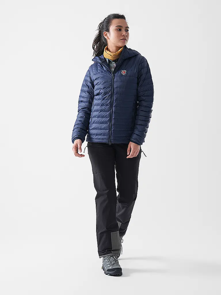 FJÄLLRÄVEN | Veste isolante Expedition Lätt à capuche pour femmes | Bleu foncé