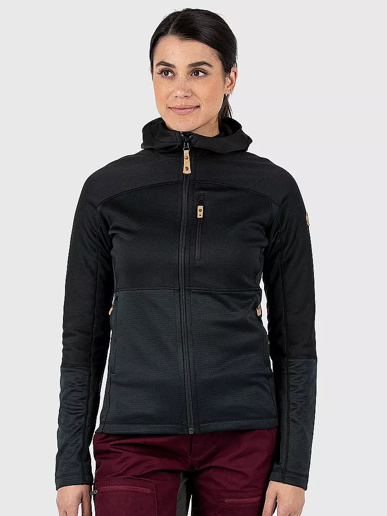 FJÄLLRÄVEN | Veste polaire pour femme Abisko Trail Hoodie | Noir