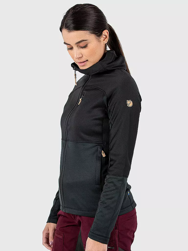 FJÄLLRÄVEN | Veste polaire pour femme Abisko Trail Hoodie | Noir