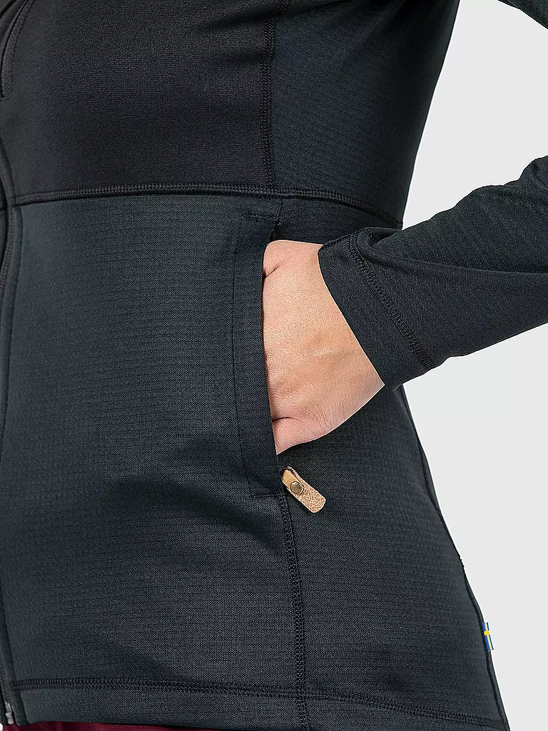 FJÄLLRÄVEN | Veste polaire pour femme Abisko Trail Hoodie | Noir