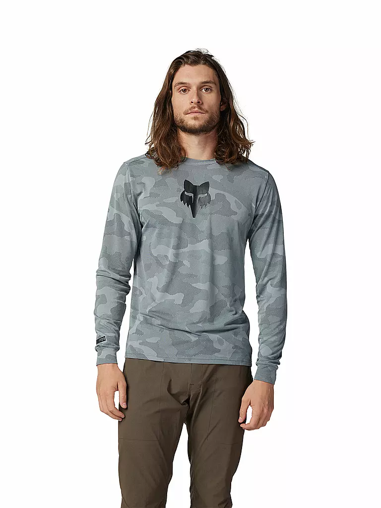FOX | Herren Radshirt  Langarm-Jersey Ranger TruDri™ | Gris clair