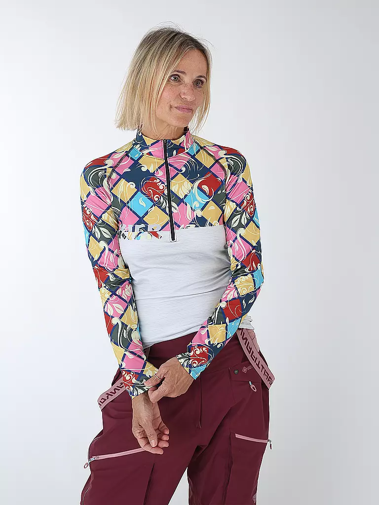 FREISEIN | Sous-pull zippé de ski pour femme Mounten | Gris clair