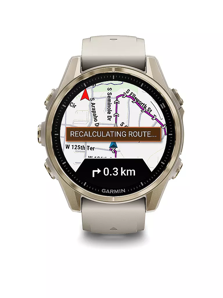 GARMIN | Montre intelligente GPS multisports Fenix 8 Amoled Sapphire 43 mm | Beige
