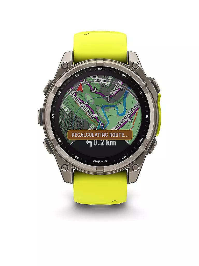 GARMIN | Montre intelligente GPS multisports Fenix 8 Solar Sapphire 47 mm | Orange
