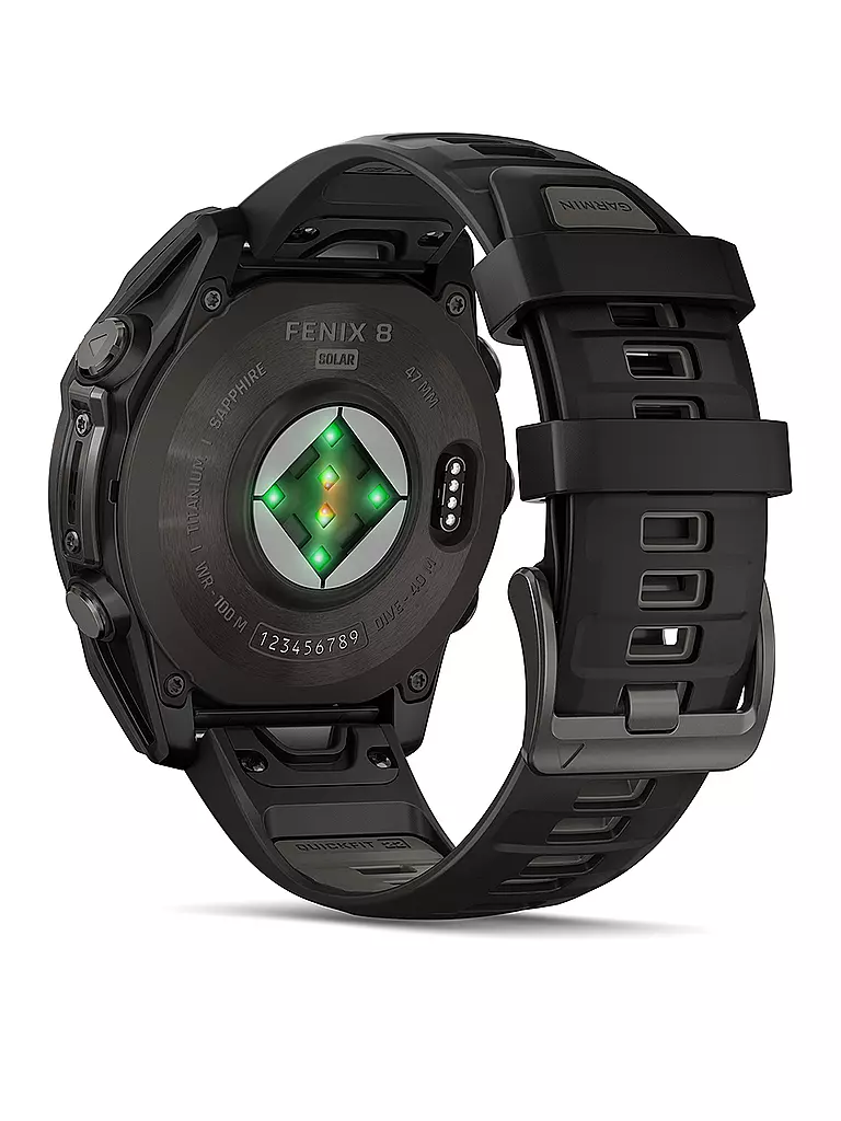 GARMIN | Montre intelligente GPS multisports Fenix 8 Solar Sapphire 47 mm | Gris