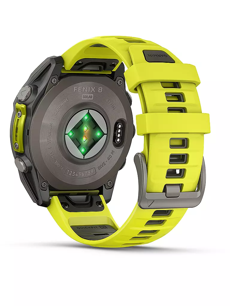 GARMIN | Montre intelligente GPS multisports Fenix 8 Solar Sapphire 47 mm | Orange